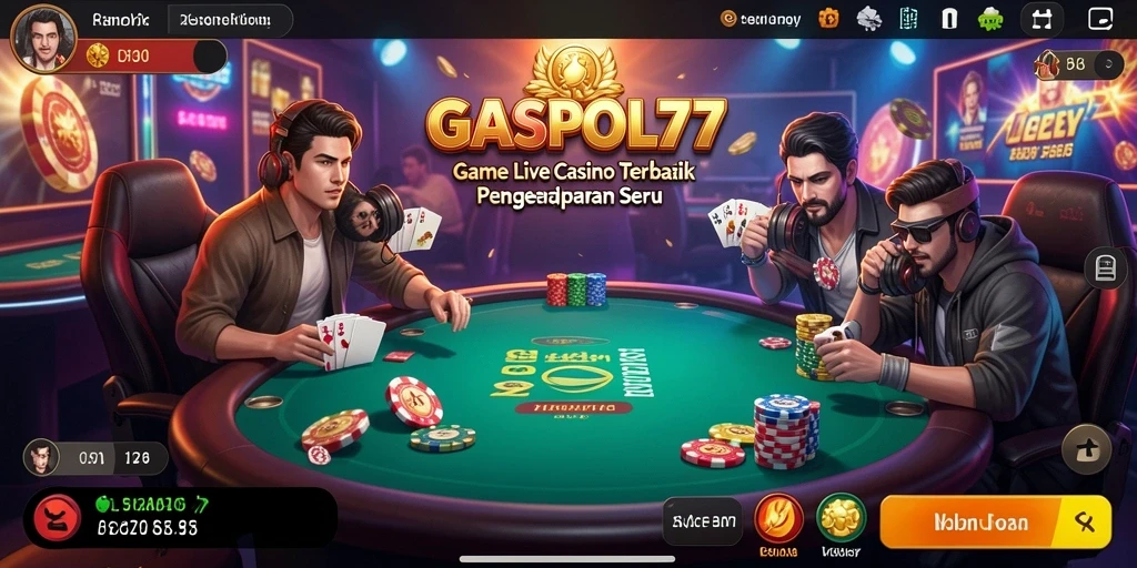 Screenshot menampilkan dealer Live Casino yang ramah di <strong>GASPOL77</strong>.