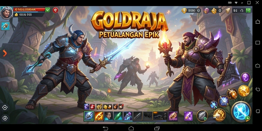 Screenshot gameplay <strong>GOLDRAJA</strong> yang menunjukkan pertarungan seru dan grafik yang menakjubkan.