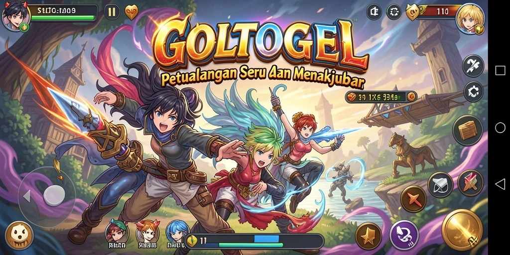 Tampilan menakjubkan dari gameplay anime di GOLTOGEL.