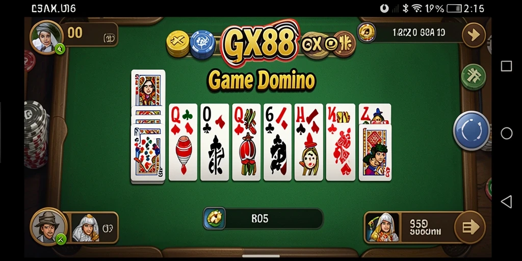 Tampilan gameplay yang seru dalam GX88 permainan Domino.