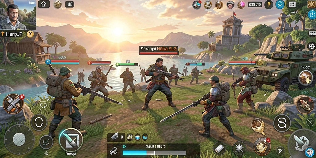 Tampilan utama gameplay strategis dalam HARAPJP.