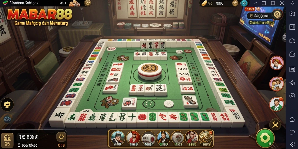 Tampilan gameplay Mahjong yang menarik dan menyenangkan.