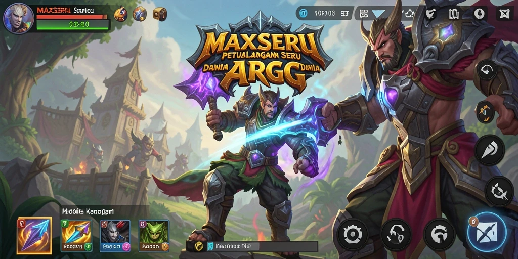Tampilan gameplay seru di dunia fantasi MAXSERU.