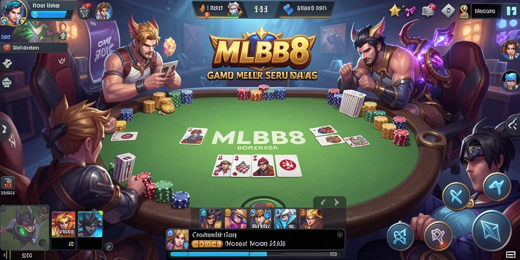 Screenshot MLBB8 menampilkan gameplay Poker yang seru dan interaktif.