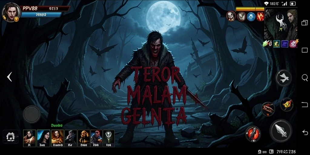 Gameplay PPV88 dengan suasana yang menegangkan dan makhluk menyeramkan.