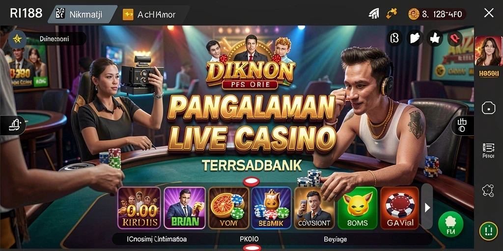 Tampilan permainan Live Casino yang menarik dan mendebarkan.