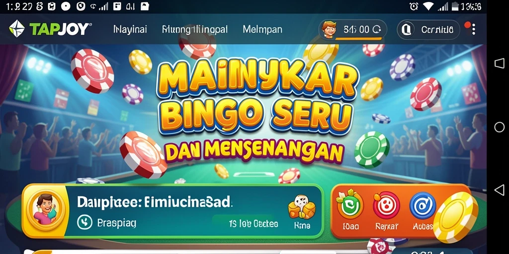 Gameplay seru di TAPJOY yang menampilkan keseruan Bingo.